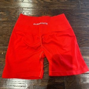 ALPHALETE bike shorts in cherry red . Like new condition